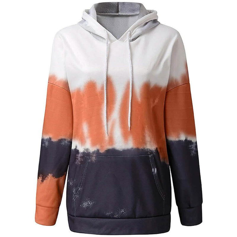Women Hoodies Tops Tie Dye Printed Long Sleeve Drawstring Pullover Sweatshirts with Pocket Women's Tops - DailySale