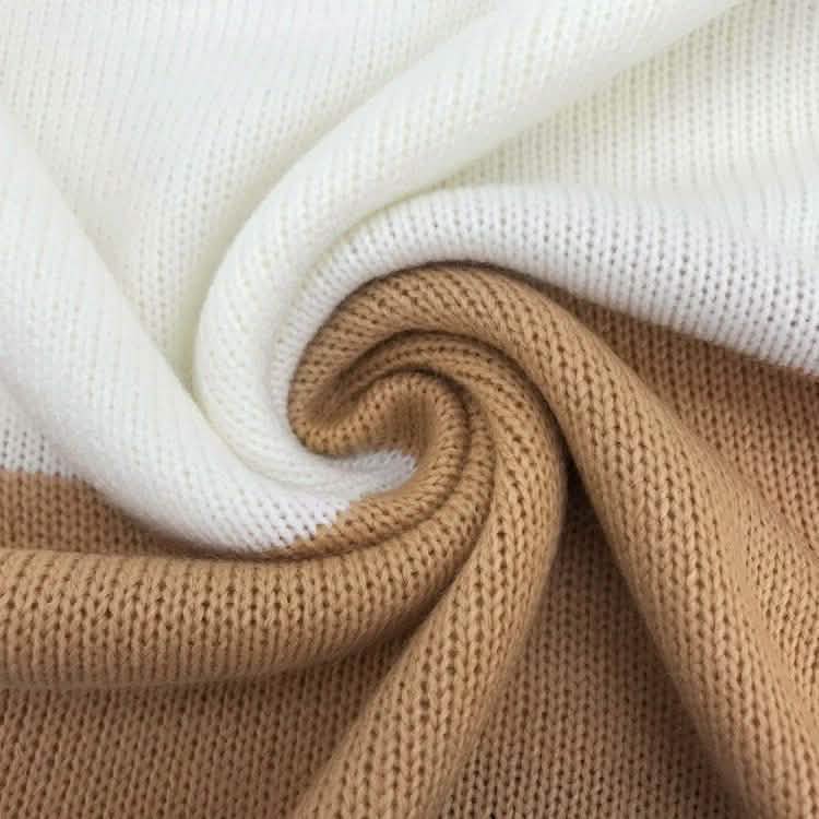 Women Knit Cowl Turtleneck Stripe Sweater Dress Long Sleeve Pullover Mini Dress Women's Clothing - DailySale