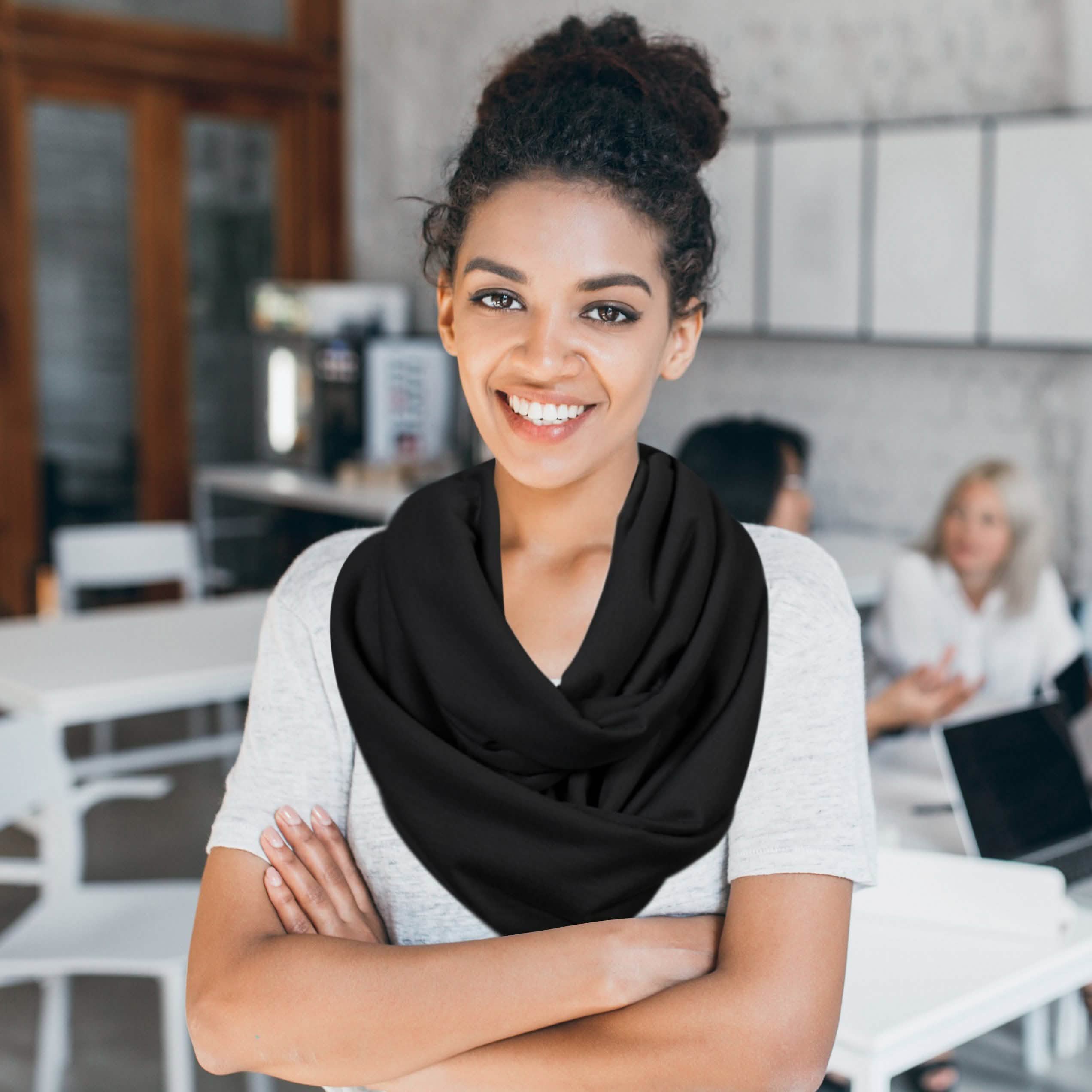 Women Lightweight Infinity Scarf With Pocket Loop Zipper Women's Shoes & Accessories - DailySale