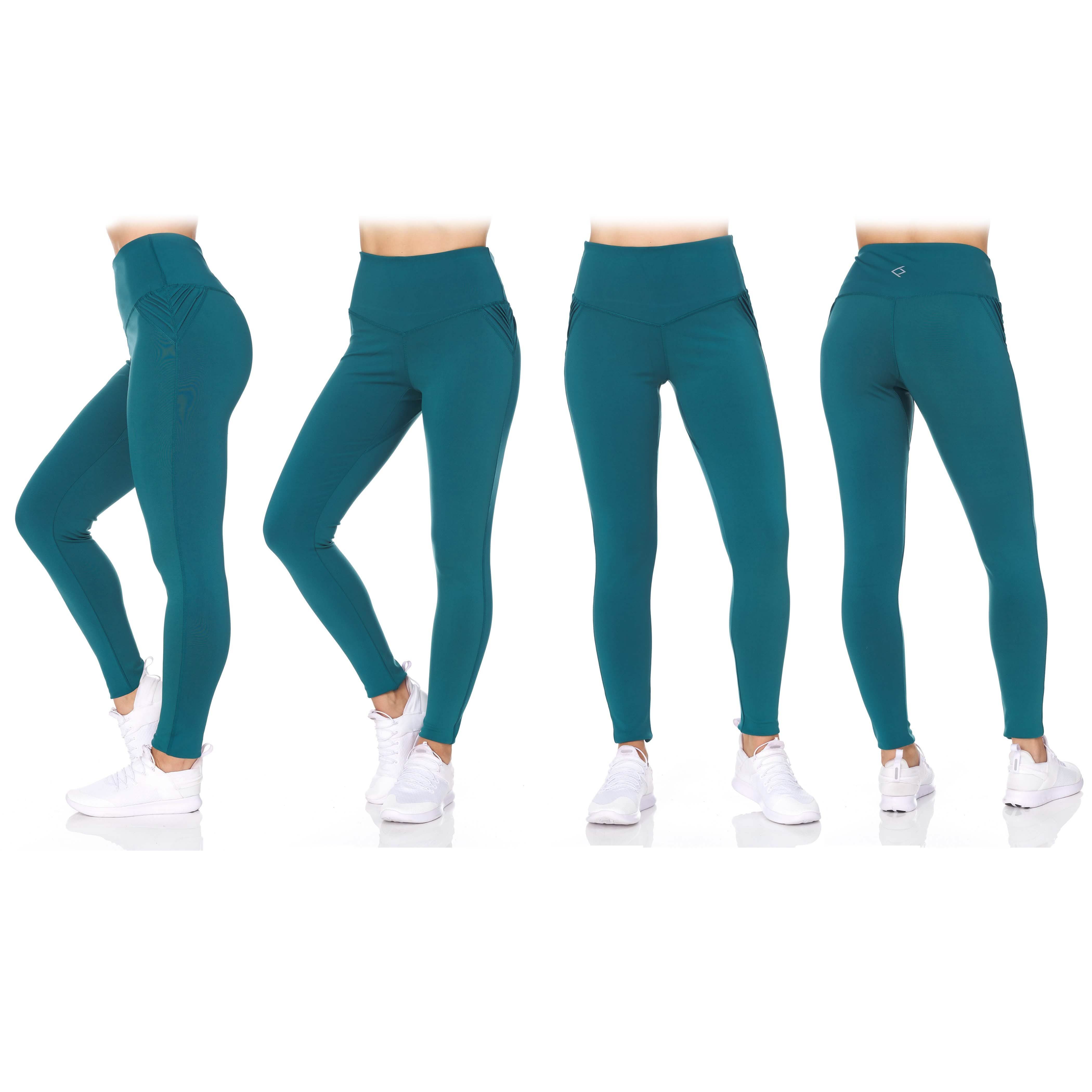 Women's 2-Pack Women's High Waist Active Full Length Leggings with Motto Women's Clothing - DailySale