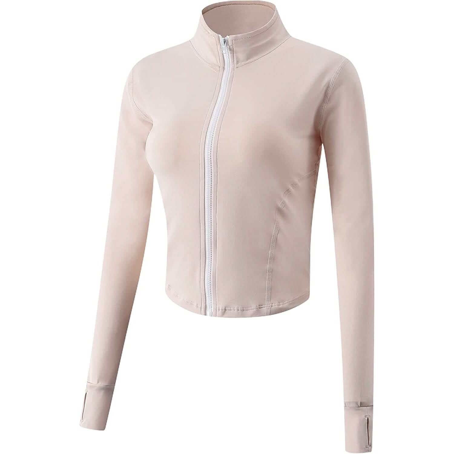 Women's Athletic Full Zip Lightweight Workout Jacket Women's Outerwear White S - DailySale