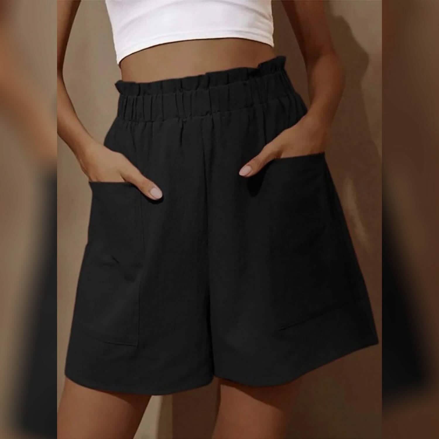 Women's Basic Essential Casual/Sporty Wide Leg Bermuda Shorts Women's Bottoms Black S - DailySale
