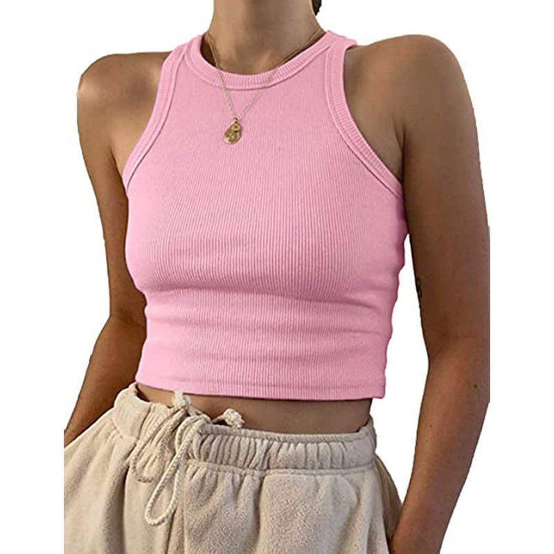 Womens Basic Sleeveless Tank Top Women's Tops Pink S - DailySale