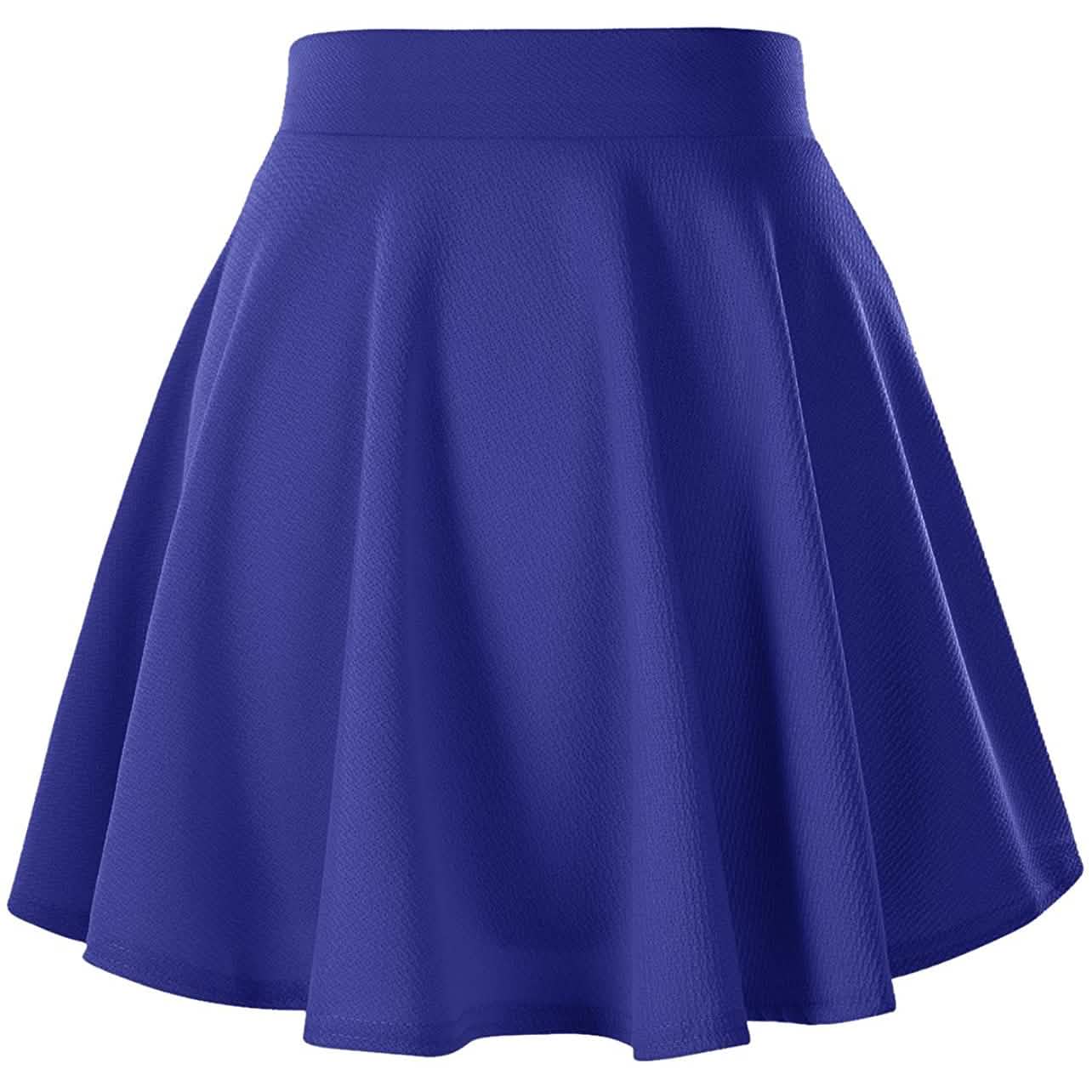 Women's Basic Versatile Flared Mini Skater Skirt Women's Bottoms Royal Blue S - DailySale