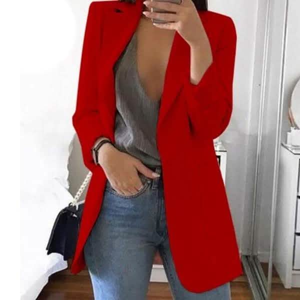 Womens Cardigan Jackets Open Front Solid Color Casual Oversized Long Blazer Women's Outerwear - DailySale
