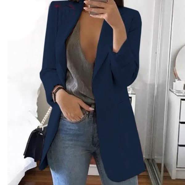 Womens Cardigan Jackets Open Front Solid Color Casual Oversized Long Blazer Women's Outerwear - DailySale