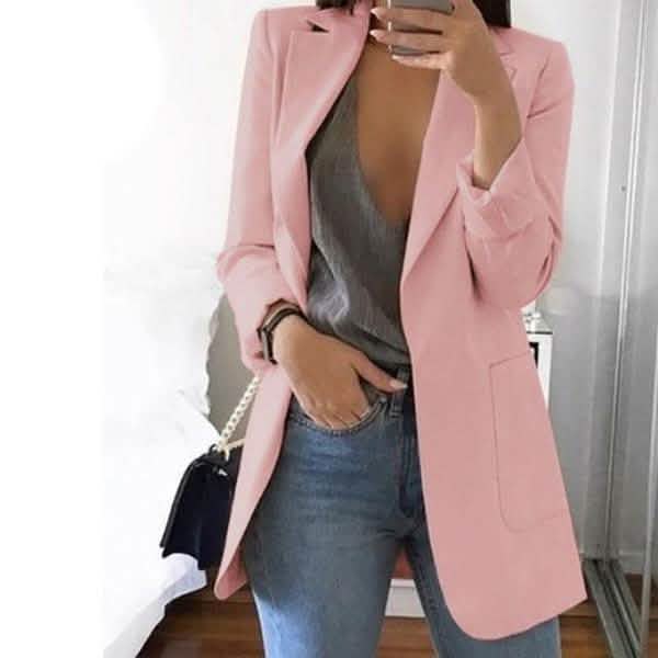 Womens Cardigan Jackets Open Front Solid Color Casual Oversized Long Blazer Women's Outerwear - DailySale