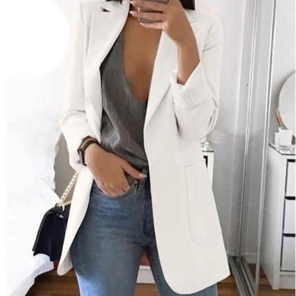 Womens Cardigan Jackets Open Front Solid Color Casual Oversized Long Blazer Women's Outerwear - DailySale