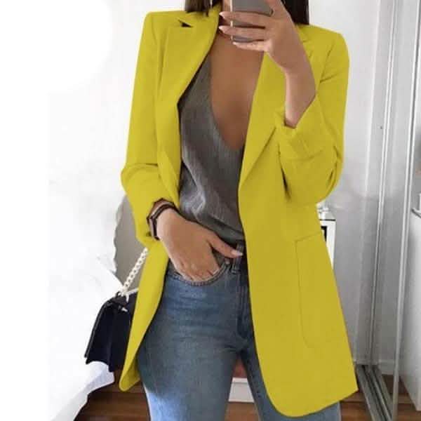 Womens Cardigan Jackets Open Front Solid Color Casual Oversized Long Blazer Women's Outerwear - DailySale