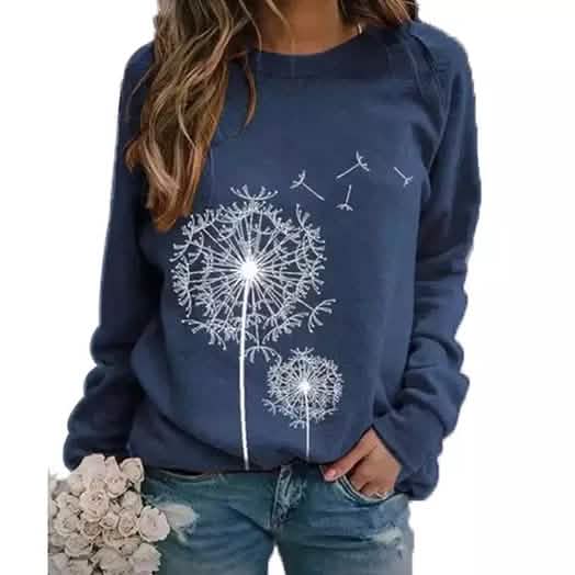 Women's Casual Dandelion Top Women's Tops Blue S - DailySale