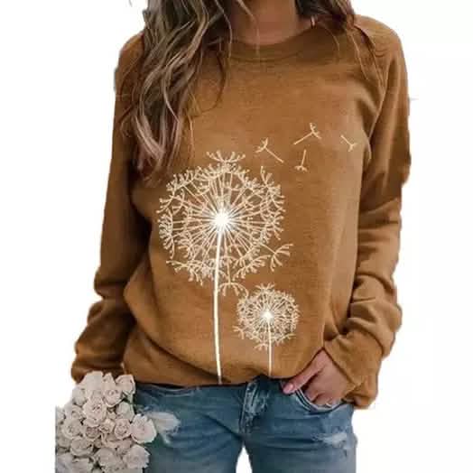 Women's Casual Dandelion Top Women's Tops Khaki S - DailySale