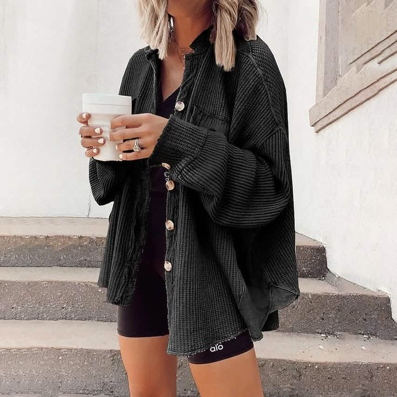 Women's Casual Long Sleeve Jacket Women's Outerwear Black S - DailySale