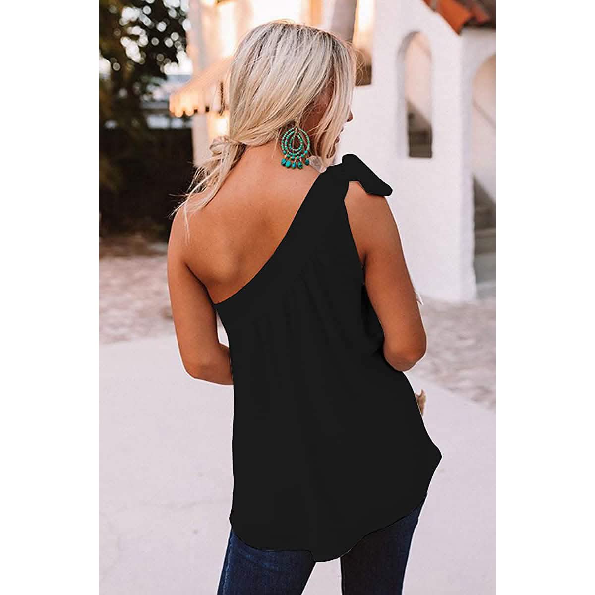 Women's Casual Tie One Shoulder Top Women's Tops - DailySale