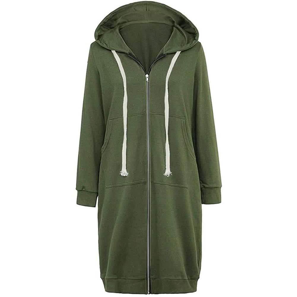 Women's Casual Zip up Hoodies Long Tunic Sweatshirts Jackets Fashion P Women's Casual Zip up Hoodies Long Tunic Sweatshirts Jackets Fashion P