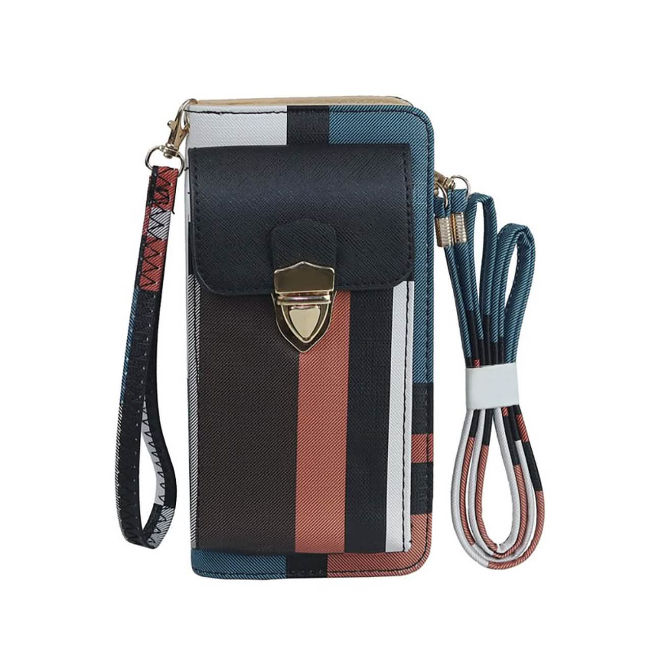 Women's Cell Phone Cross-Body Wallet Pouch Bags & Travel Black/Green - DailySale