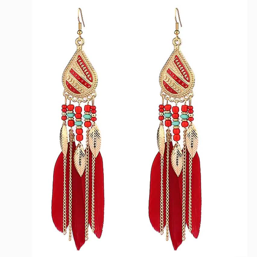 Women's Chic and Modern Street Color Block Earring Earrings Red - DailySale