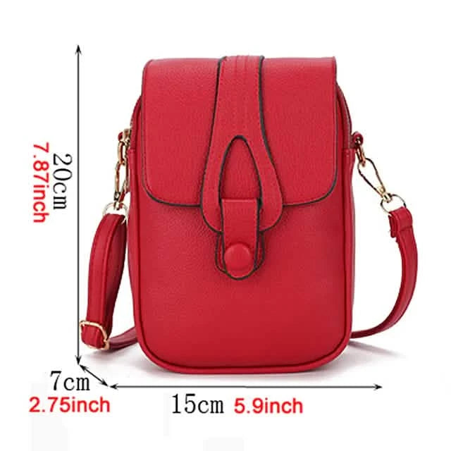 Women's Crossbody Leather Solid Color Plain Bag Wallet Bags & Travel - DailySale