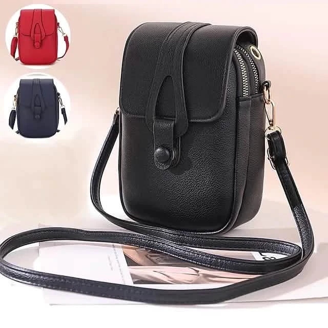 Women's Crossbody Leather Solid Color Plain Bag Wallet Bags & Travel - DailySale