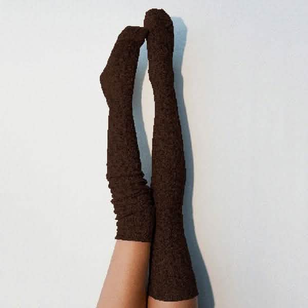 Women's Fashion Solid Color Socks Women's Shoes & Accessories Coffee - DailySale
