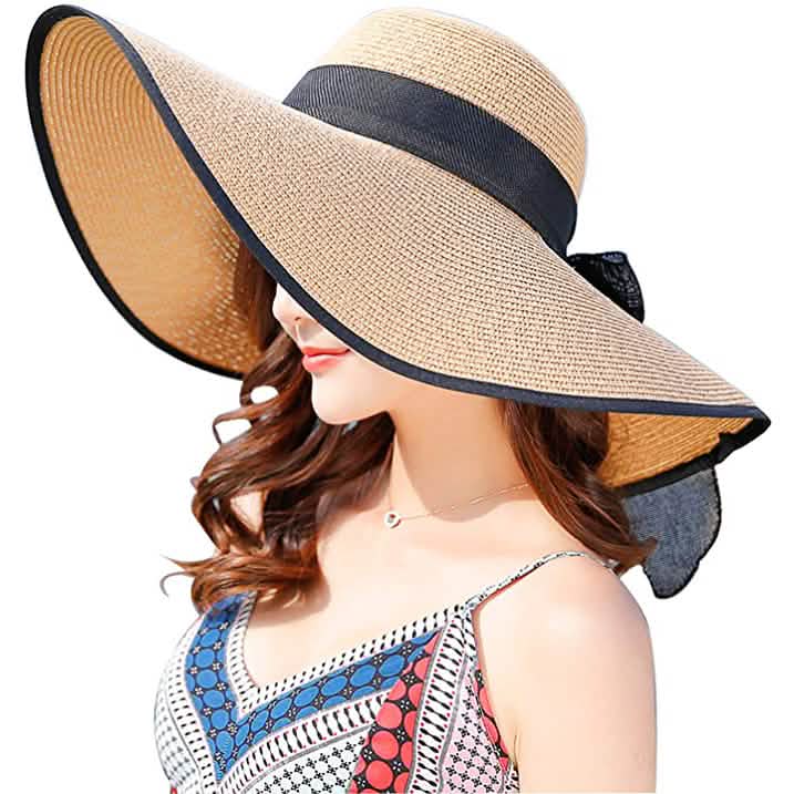 Women's Floppy Wide Brim Beach Hat Women's Shoes & Accessories Beige - DailySale