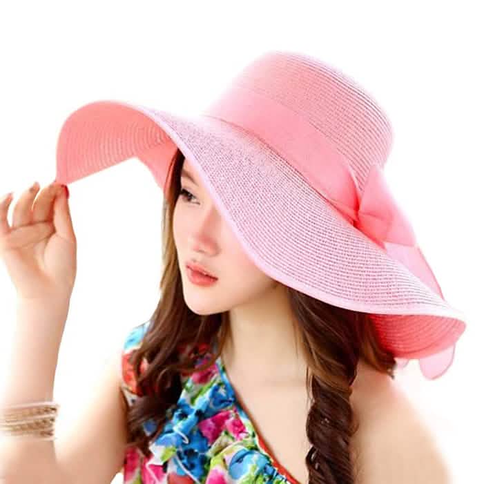 Women's Floppy Wide Brim Beach Hat Women's Shoes & Accessories Pink - DailySale