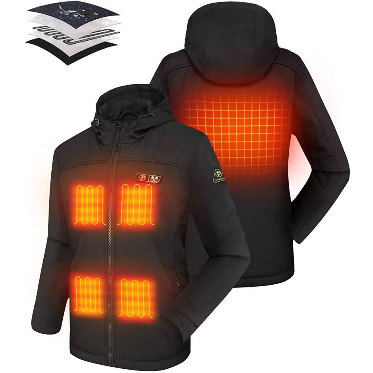 Women’s Heated Jacket Soft Shell with Hand Warmer Women's Clothing - DailySale