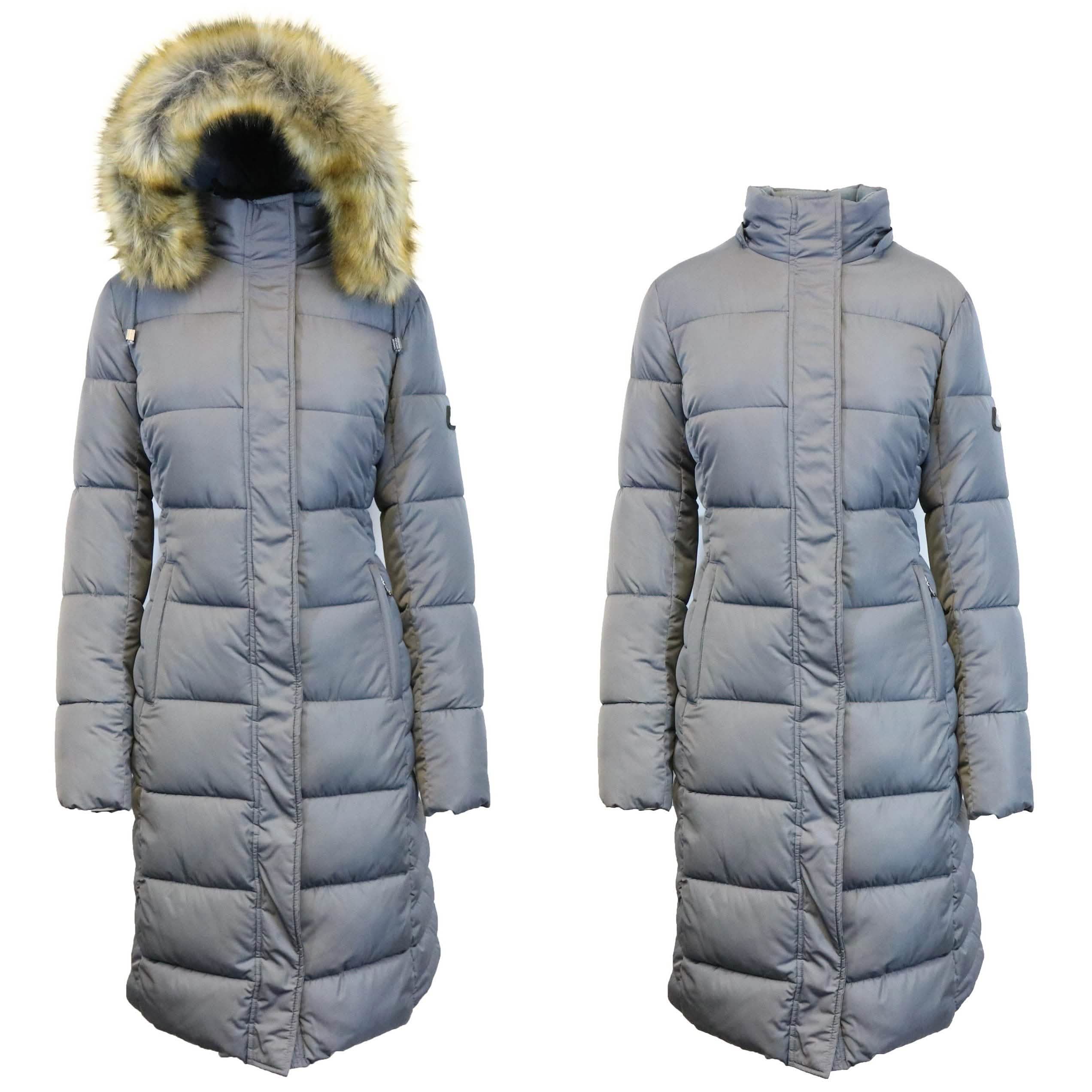 Womens Heavyweight Long Parka Jacket Coat Women's Clothing Gun Metal S - DailySale