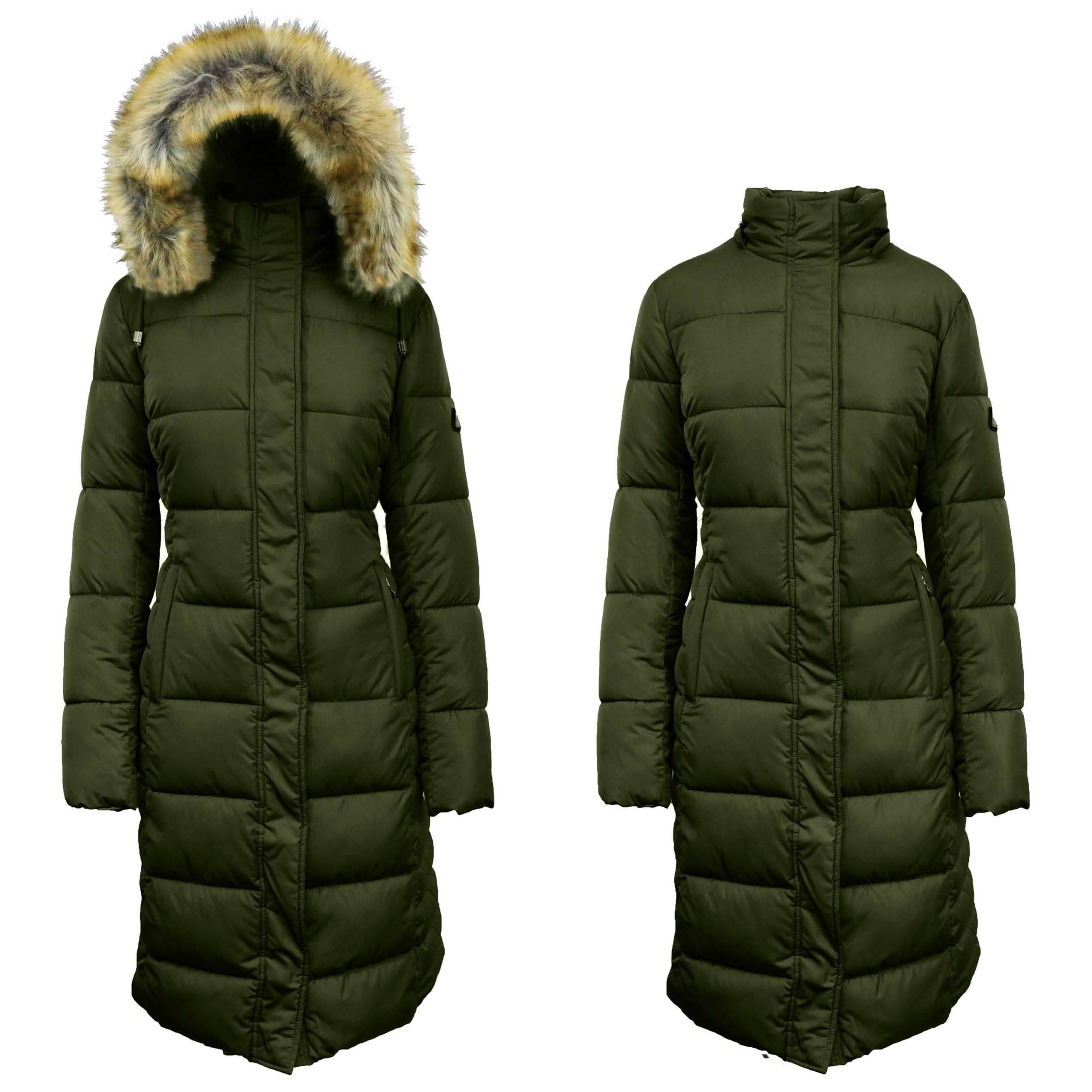 Womens Heavyweight Long Parka Jacket Coat Women's Clothing Olive S - DailySale