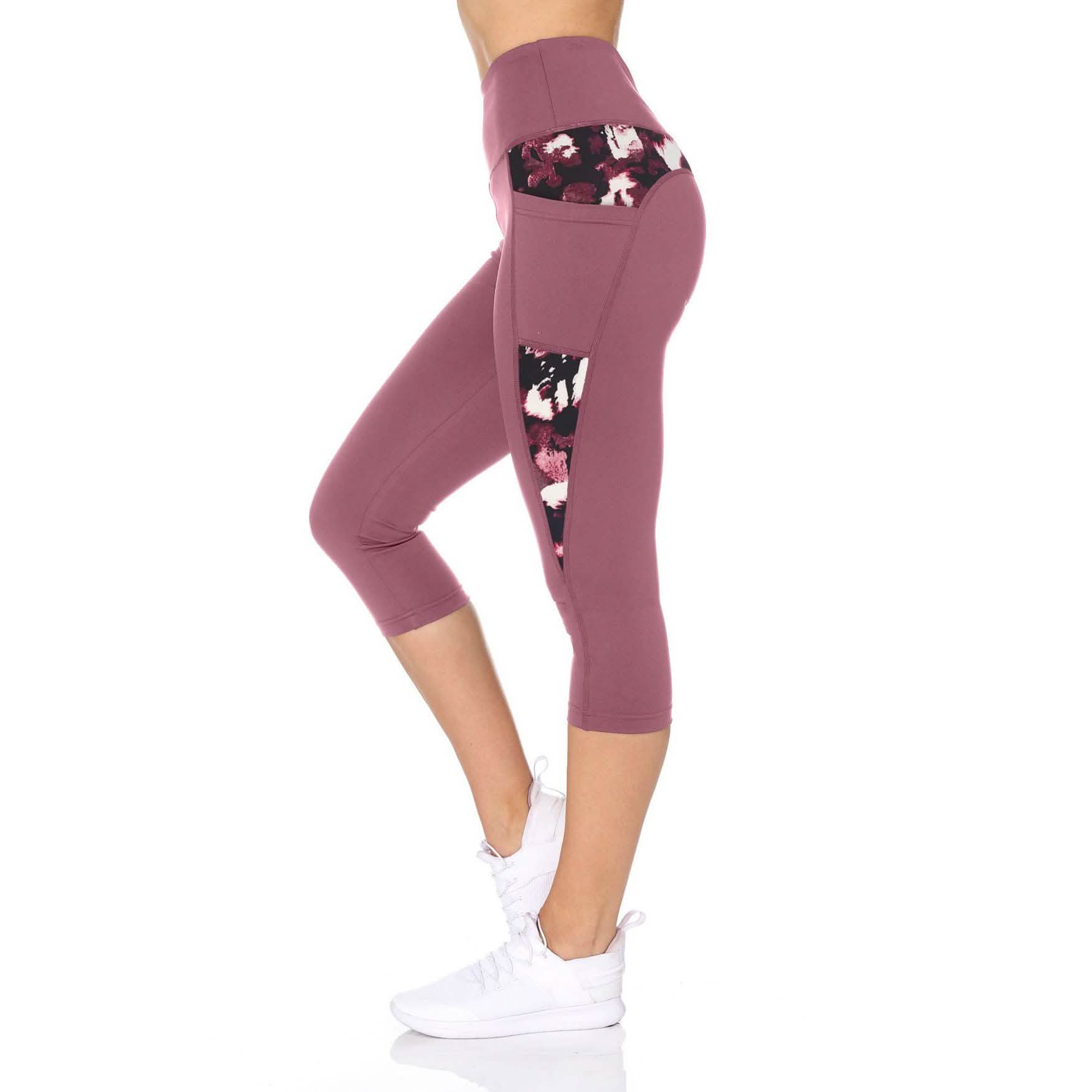 Women's High Waist Capri With Floral Print & Pockets Women's Clothing - DailySale