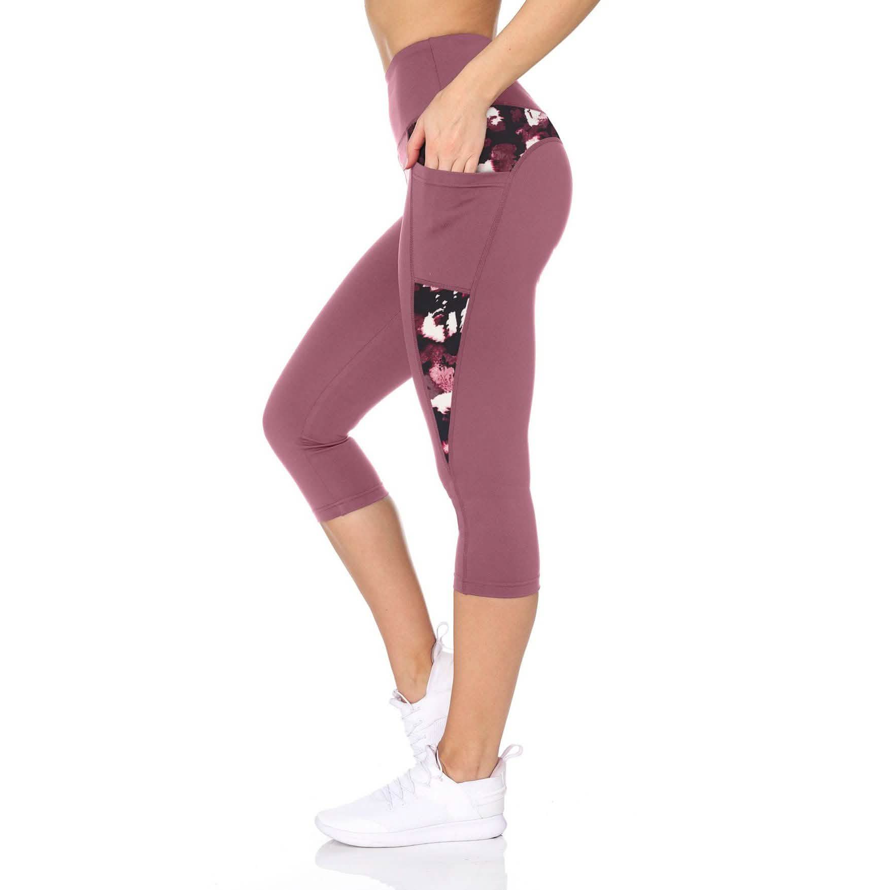 Women's High Waist Capri With Floral Print & Pockets Women's Clothing - DailySale