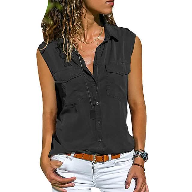 Women's Hiking Vest Sleeveless Top Women's Tops Black S - DailySale