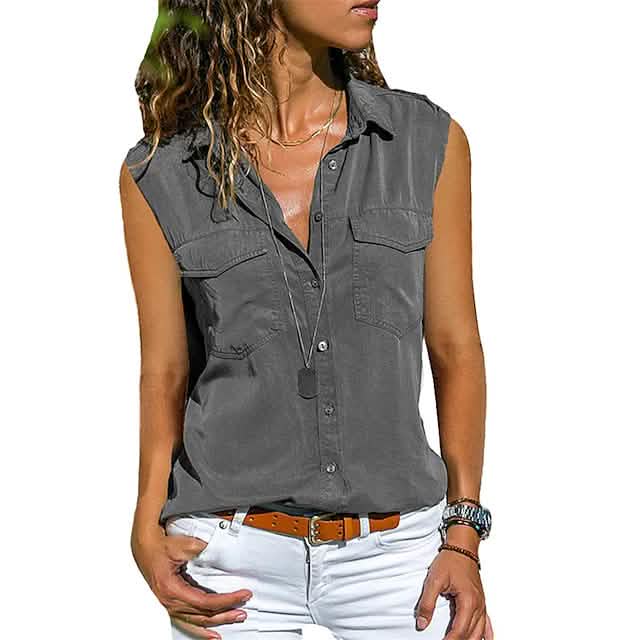 Women's Hiking Vest Sleeveless Top Women's Tops Gray S - DailySale