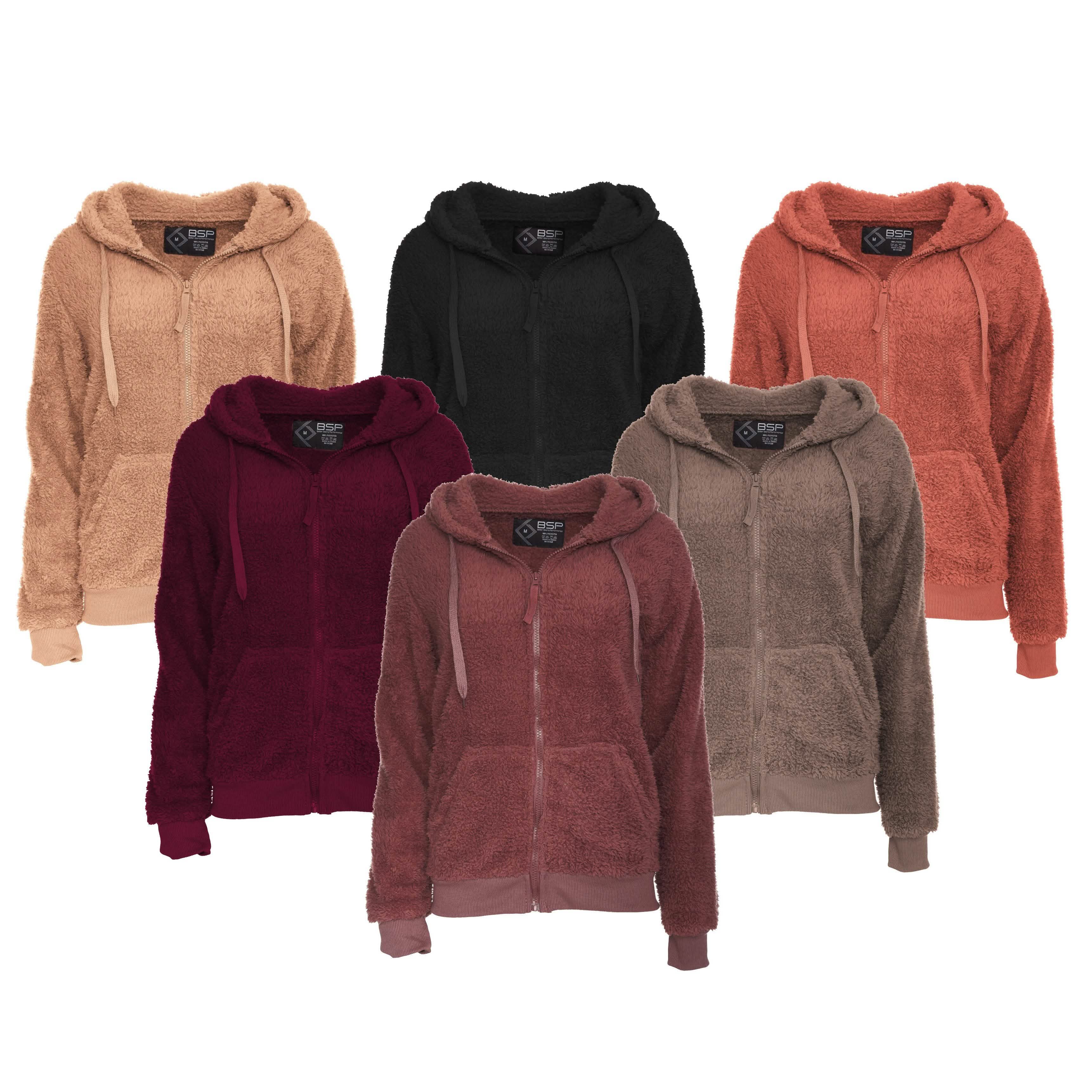 Women's Inner and Outer Sherpa Hoodie Sweatshirt Jacket Women's Clothing - DailySale