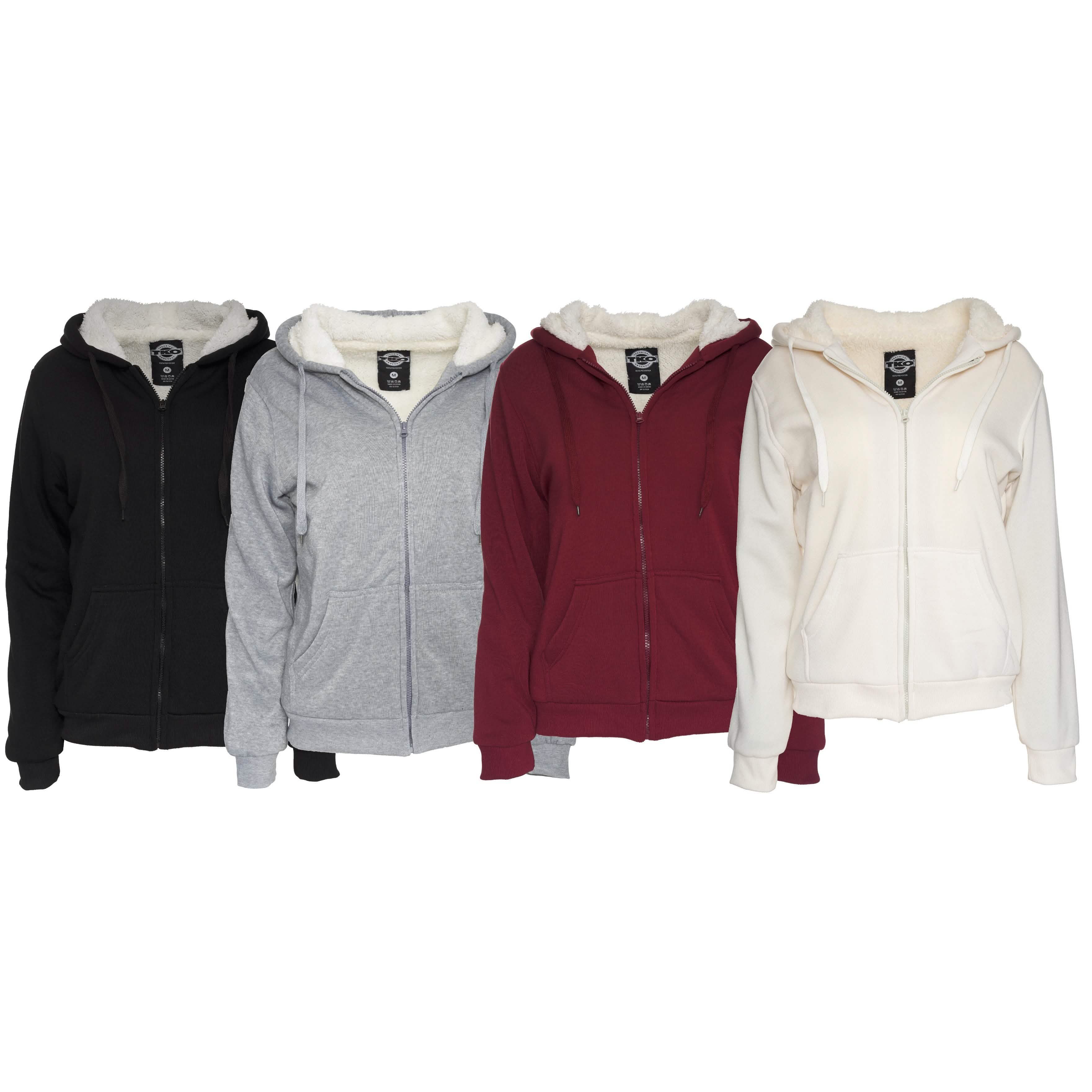 Women's Inner and Outer Sherpa Hoodie Sweatshirt Jacket Women's Clothing - DailySale