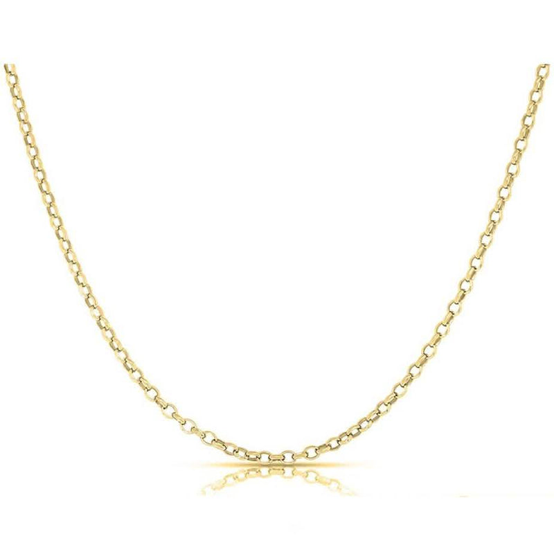 Women's Italian Rolo Link Chain in Solid Sterling Silver Jewelry Gold 16 - DailySale