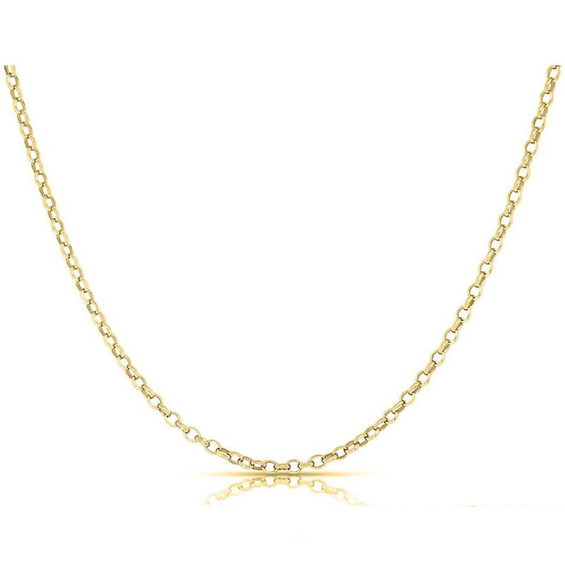 Women's Italian Rolo Link Chain in Solid Sterling Silver Jewelry Gold 16 - DailySale