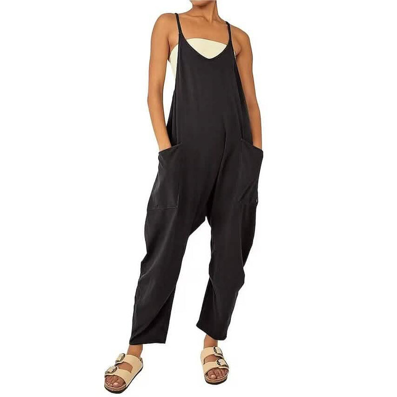 Women's Jumpsuit Maternity Solid Color V Neck Regular Fit Sleeveless Women's Tops Black S - DailySale