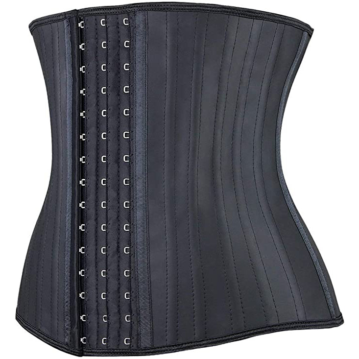Side view of Women's Latex Sports Belt shown in black