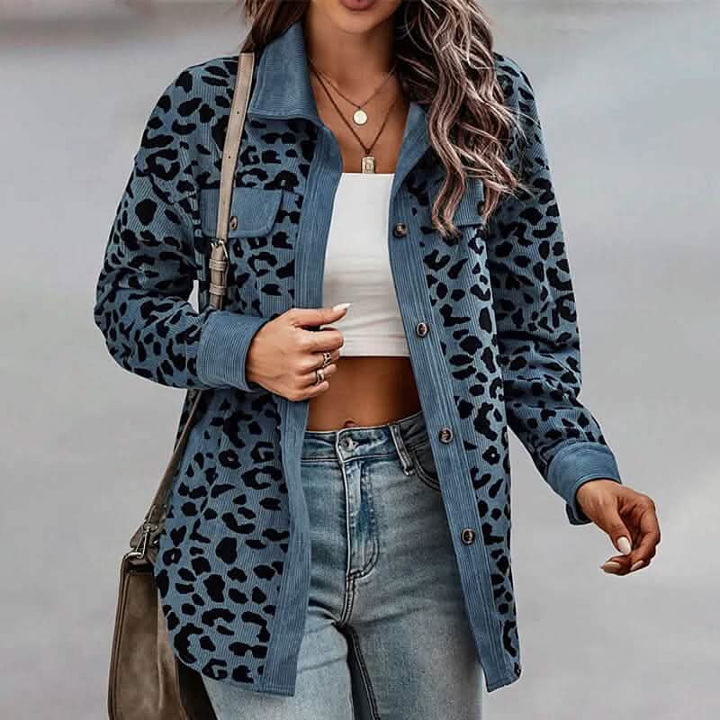 Women's Long Sleeve Casual Jacket Women's Outerwear Blue S - DailySale