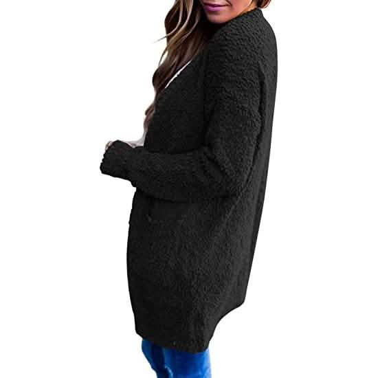 Women's Long Sleeve Soft Chunky Knit Sweater Coat Women's Outerwear - DailySale