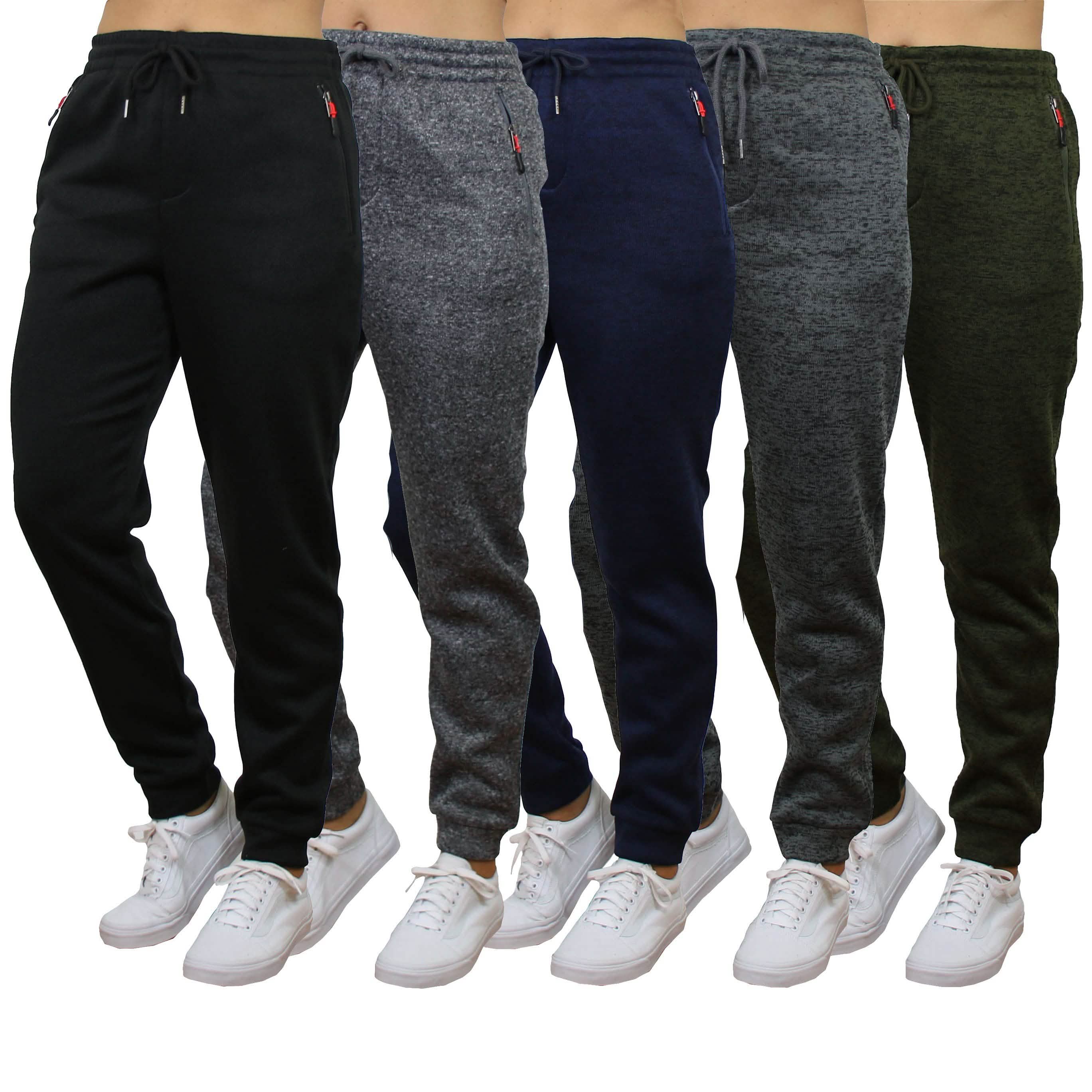 Women's Loose-Fit Marled Fleece Jogger Sweatpants With Zipper Pockets Women's Clothing - DailySale