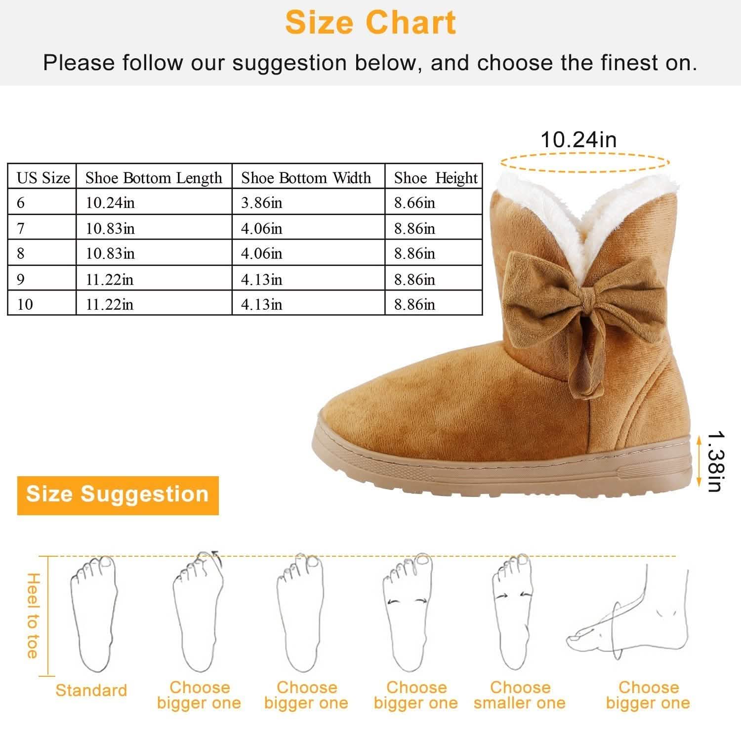 Womens Mid-Calf Winter Shoes with Anti Slip Rubber Base Bowknot Women's Clothing - DailySale