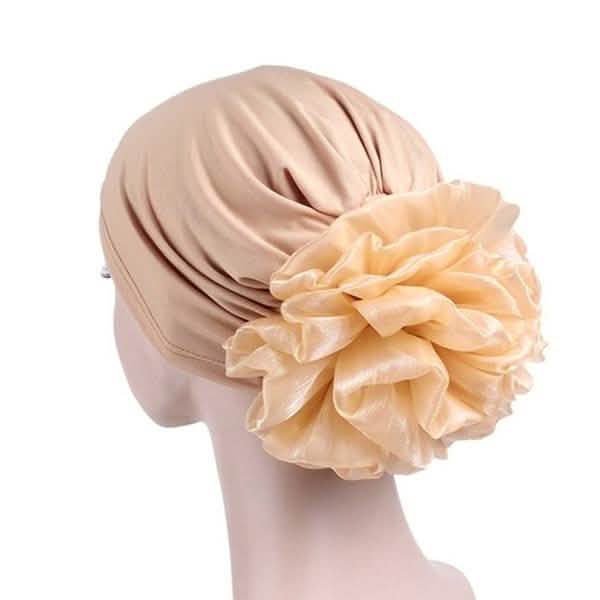 Women's Milk Silk Flower Turban Women's Shoes & Accessories Beige - DailySale