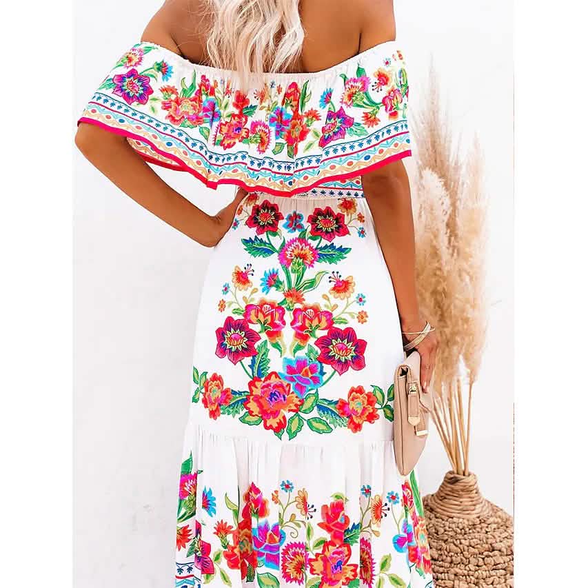 Women's Off Shoulder Print Dress Women's Dresses - DailySale