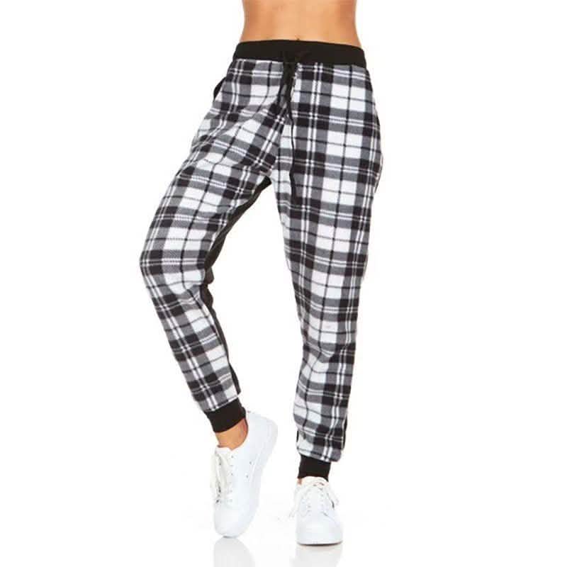Women's Plaid Jogger Pants With Pockets Women's Apparel XL - DailySale