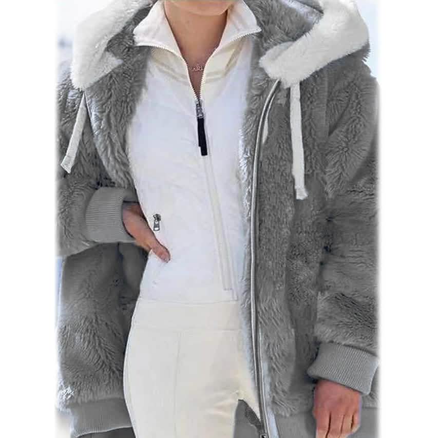 Women's Plus Size Hoodie Coat Long Sleeve Women's Outerwear Dark Gray S - DailySale
