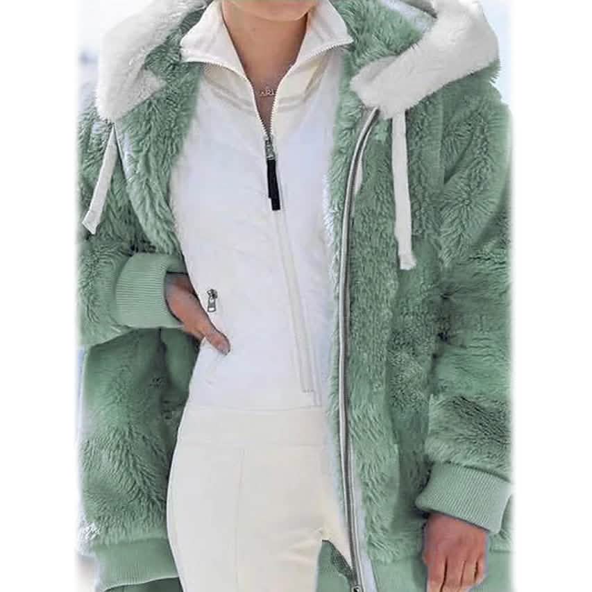 Women's Plus Size Hoodie Coat Long Sleeve Women's Outerwear Green S - DailySale