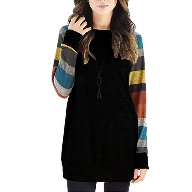Women's Ribbed Knit Long Sleeve Lightweight Tunic Top Women's Tops Type 2 S - DailySale