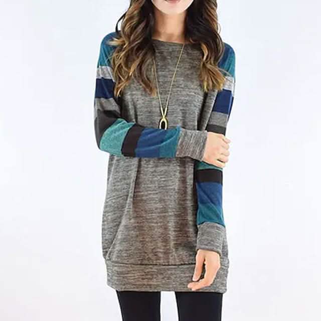 Women's Ribbed Knit Long Sleeve Lightweight Tunic Top Women's Tops Type 3 S - DailySale