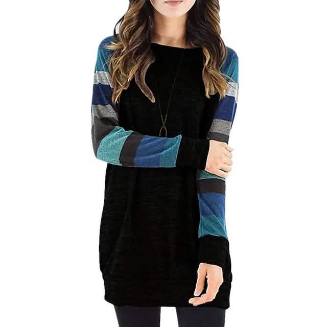 Women's Ribbed Knit Long Sleeve Lightweight Tunic Top Women's Tops Type 4 S - DailySale